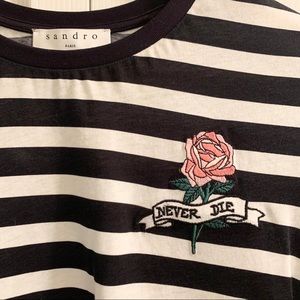 Sandro ‘Never Die’ Black & White T-shirt